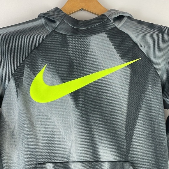 NIKE Dri-Fit Youth Big Swoosh Pullover Hoodie SZ M High neck Green/Gray/Black - Picture 2 of 12